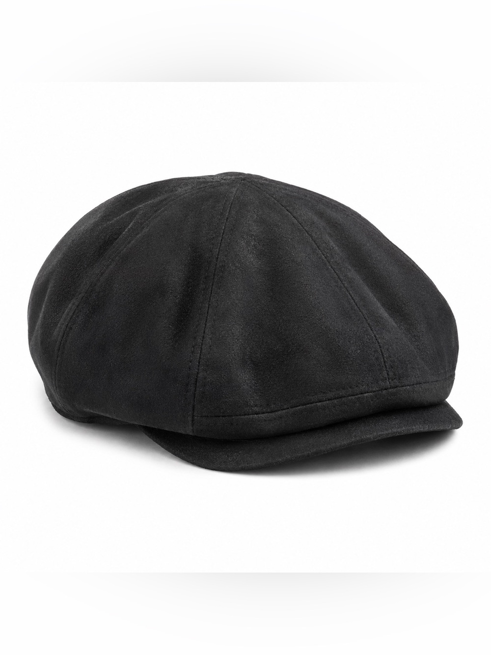 Henschel Hat Co USA Black Leather Ivy Newsboy Driving Cap Hat XL